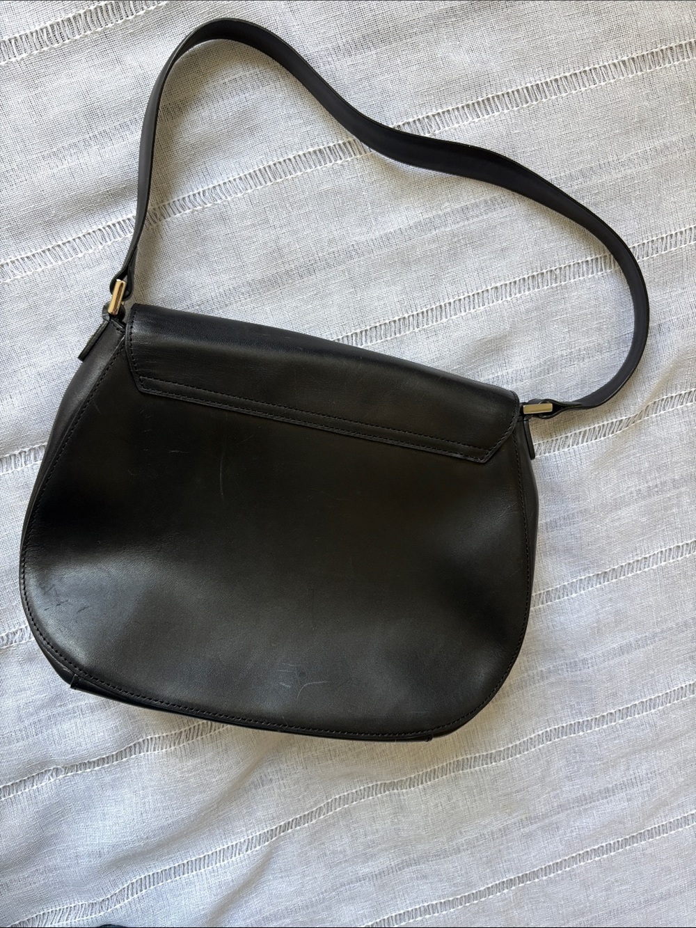 Ann Taylor Classic Black Leather Shoulder Bag - Picture 11 of 14